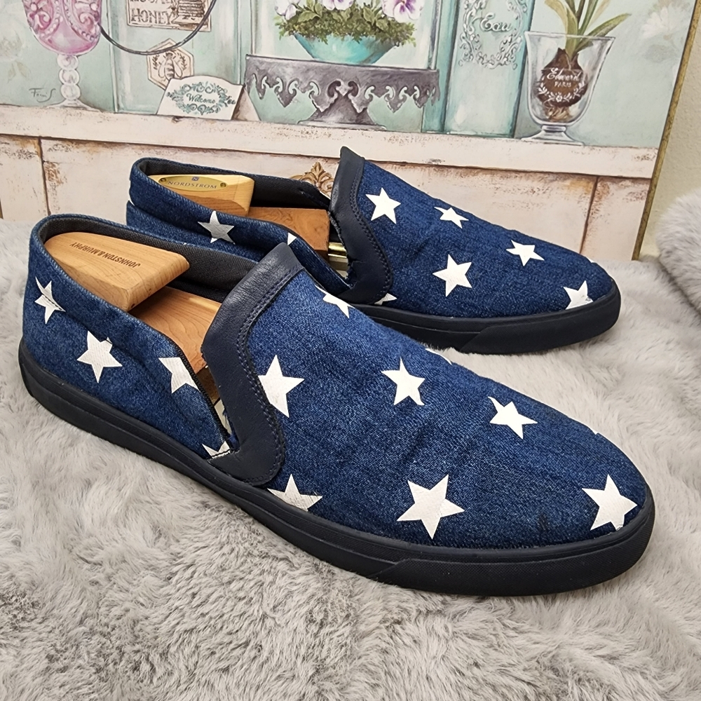 Moncler denim sneakers with star print